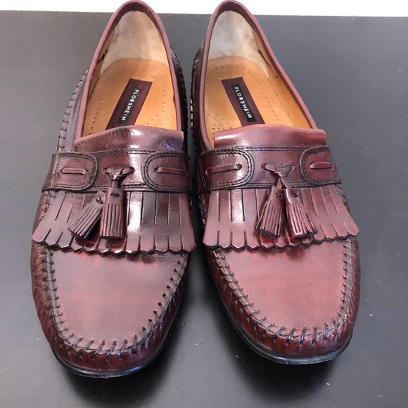 Florsheim Mens Burgundy Brown Leather Loafers main image 13